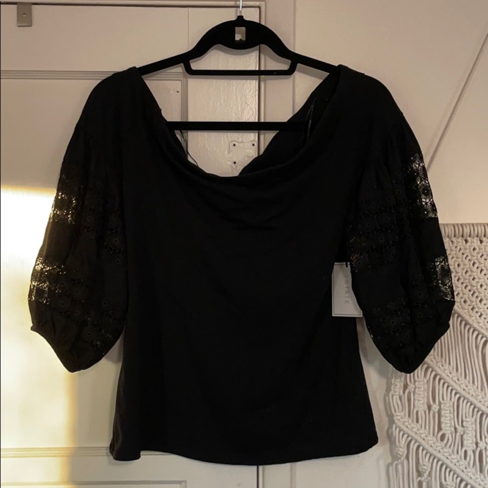 Black off the shoulder top